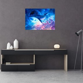 Obraz - Kosmiczny wieloryb (70x50 cm)