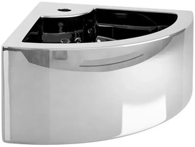 Srebrna narożna umywalka nablatowa F7-L04