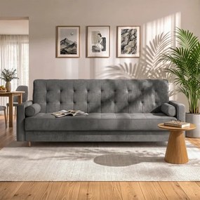 Wersalka z Funkcją Spania MALTA Rozkładana Dwuosobowa Szara do Salonu
