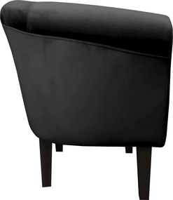 Fotel Milo tkanina Welur wygodny fotel tapicerowany do salonu i sypialni : Kolor nogi - Venge, Kolor tkaniny - VELVET - MG19, Wysokość nogi - 20 cm