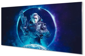 Szklany Panel Kosmos kobieta księżyc