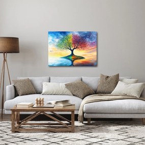 Obraz – Malowane drzewo czterech pór roku (70x50 cm)