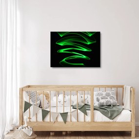 Obraz na szkle - neonowe fale (70x50 cm)