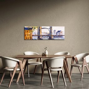Obraz - Obraz miasta (z zegarem) (90x30 cm)
