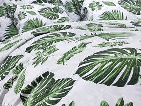 PrzytulneMieszkanie.pl PrzytulneMieszkanie.pl Flanelowa pościel ZIELONE LIŚCIE biała Rozmiar pościeli: 70 x 90 cm | 140 x 200 cm