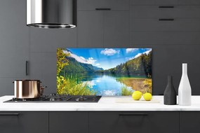 Panel Szklany Kryształowe Jezioro w Objęciach Gór