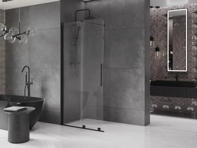 Mexen Velar ścianka prysznicowa rozsuwana Walk-in 75 x 200 cm, transparent 8 mm, czarna - 871-075-000-03-70