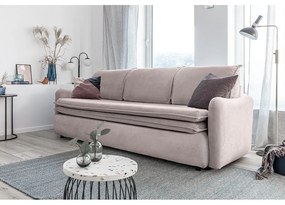 Beżowa aksamitna rozkładana sofa Miuform Tender Eddie