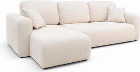 Stylowy narożnik rozkładany lewostronny BINGO L 245x148x87 cm w tkaninie Gerra 5 białej