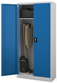 Szafa gospodarcza zamykana DAWID 900 x 1850 x 450 mm, szaro-niebieska
