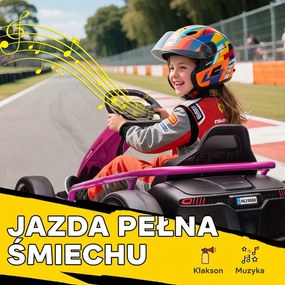 HOMCOM 24 V Elektryczny gokart dla dzieci do 13 km/h Gokart z funkcją driftu, drift-kart z 2 silnikami dla 8–12 lat Różowy | Aosom PL