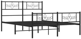 Czarne metalowe łóżko małżeńskie 160x200cm - Radina
