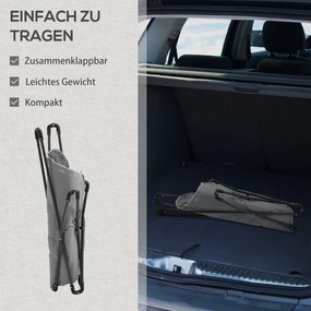 Outsunny camping krzesło przenośne składane krzesło ogrodowe szary+biały 88 x 74 x 84 cm