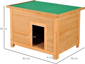 PawHut Buda dla psa Domek drewniany Legowisko Żółto-zielony 82x58x58cm Odporny na warunki atmosferyczne | Aosom PL