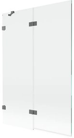 Mexen Lunar parawan nawannowy 2-skrzydłowy lewy 120 x 150 cm, transparent, gun metal - 897-120-100-95-00-L
