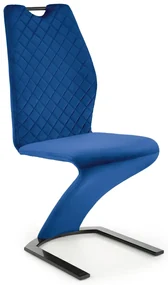 Krzesło tapicerowane K442 VELVET granatowe HALMAR