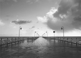 Obraz na szkle - Promenada nad wybrzeżem (70x50 cm)