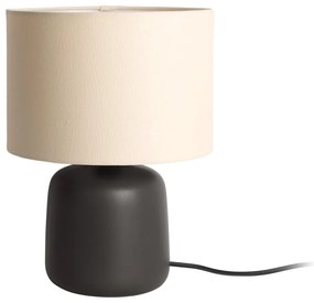 Lampa stołowa w kolorze matowej czerni z tekstylnym kloszem (wysokość 33 cm) Alma – Leitmotiv