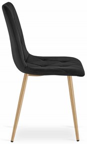 Czarny aksamitny krzesło jadalniane LIBRA