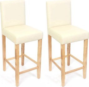 Stołek barowy Cesena (zestaw 2), kremowy, jasne nóżki