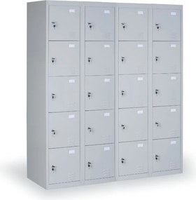 Szafka skrytkowa S2, 10 schowków, 1820 x 760 x 500 mm, demontaż, zamek cylindryczny, drzwi szare