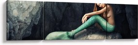 Obraz - Syrenka na skale (170x50 cm)