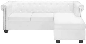 Narożnik z leżanką w stylu Chesterfield Xavier 4Q - biały