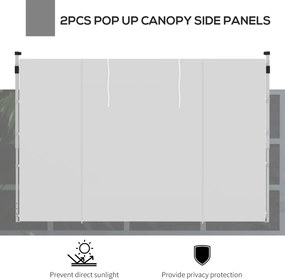 Outsunny Zasłony do Altany, Zestaw 2 szt., do altan ogrodowych 3x6m lub 3x3m, z oknami i drzwiami, Biały