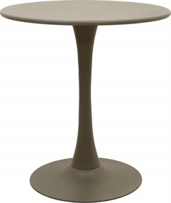 Stolik Ogrodowy Okrągły 70 cm Beżowy Metalowy Na Taras, Do Ogrodu, Kawiarni