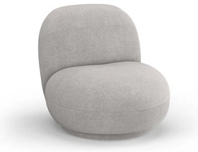 Jasnoszary fotel z materiału bouclé Chuck – Micadoni Home