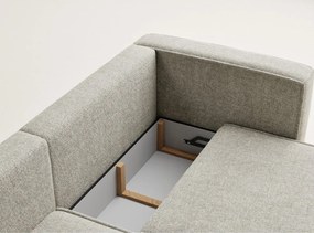 Beżowy rozkładany/ze schowkiem narożnik z tkaniny szenilowej (lewostronny/z szezlongiem) Velto – Maison de Rêve