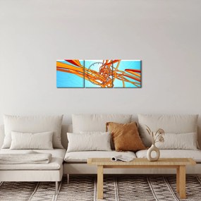 Obraz - Splecione linie, abstrakcja (z zegarem) (90x30 cm)