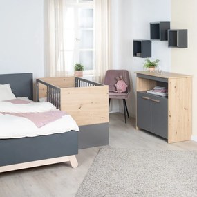 Szaro-naturalne łóżeczko 60x120 cm Anna – Roba