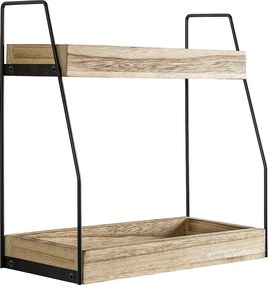 Półka kolumnowa Artur z 2 poziomami, drewno paulowniowe.