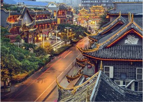 Obraz na szkle - Qintai Road, Chengdu, Chiny (70x50 cm)