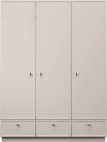 Szafa Lorini 150 cm z półkami - kaszmir / czarne uchwyty T-bar