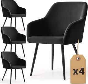 Zestaw 6 krzeseł welurowych na czarnej podstawie K9-P29