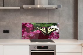 Panel Kuchenny Szklany Motyl na Łące Kwiatowej