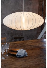 Biała lampa wisząca z tekstylnym kloszem ø 75 cm Florence – Markslöjd