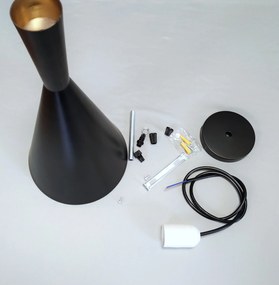 Lampa sufitowa metalowa z kloszem wiszącym AT9-1SZ-Czarna