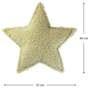 Zielona poduszka na sofę dziecięcą z materiału bouclé Star – Wigiwama