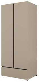 Szafa dwudrzwiowa CROSS 2D1S 89cm congo/czarna z drążkiem HELVETIA