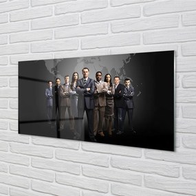 Szkło do Kuchni na Ścianę Mapa Świata z Sylwetkami Ludzi