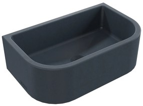 Umywalka betonowa półokrągła wisząca / nablatowa bez otworu na baterię 49 x 30 cm PALANGA | różne kolory : Kolor - Grafitowy, Typ montażu - nablatowa