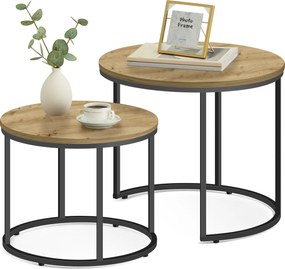 Stolik kawowy okrągły 2szt - artisan / nogi czarne