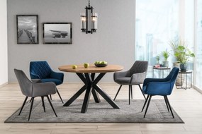 KRZESŁO LINEA VELVET CZARNY STELAŻ/GRANATOWY BLUVEL 86 SIGNAL