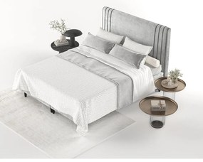 Szare tapicerowane łóżko dwuosobowe ze schowkiem 180x200 cm Musca – Maison de Rêve