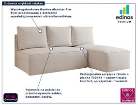 Kremowy narożnik rozkładany z pojemnikiem N9-K34