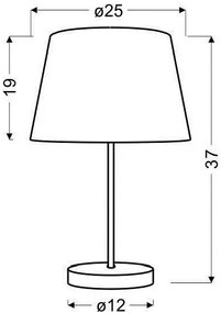 Żółta lampa stołowa z abażurem z tkaniny - V166-Izydo
