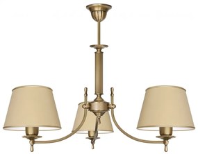 Mosiężny żyrandol z abażurami L-S3A